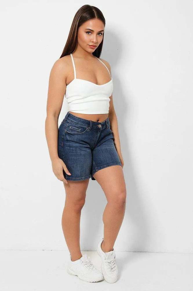 Medium Blue Denim Boy Style Shorts