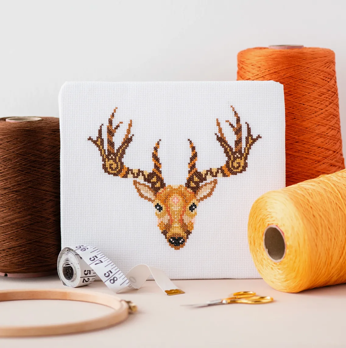 Meloca Designs | Mandala Reindeer Cross Stitch Pattern