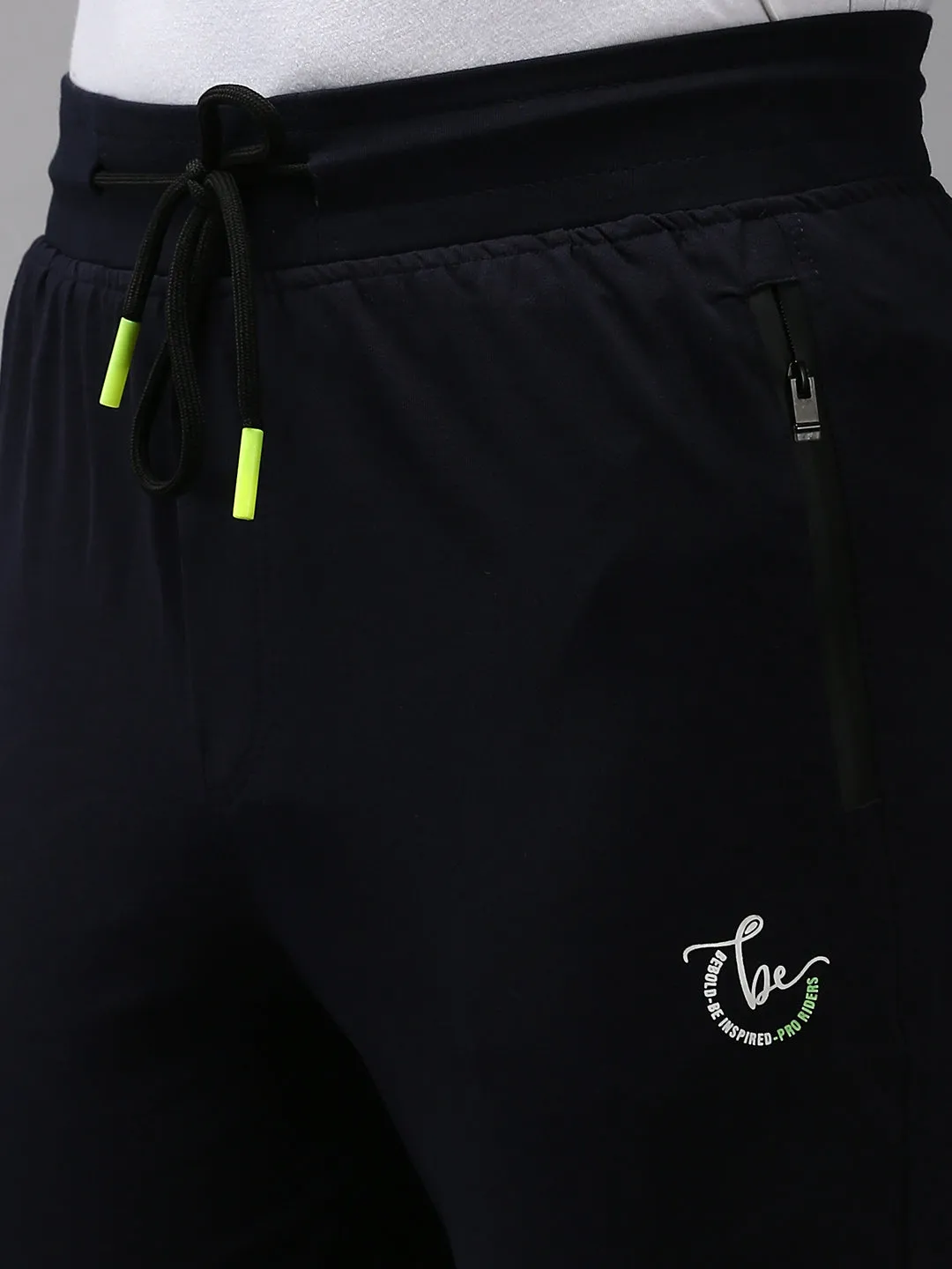 Men Navy Blue Solid Track Pant