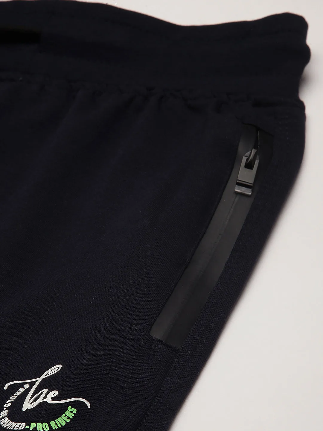 Men Navy Blue Solid Track Pant