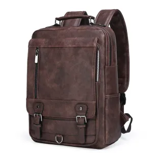 Men's Leather Bag New Large Capacity Men's USB Charging Backpack Computer Bag Travel Backpack Cross-Border Leather Bag Men