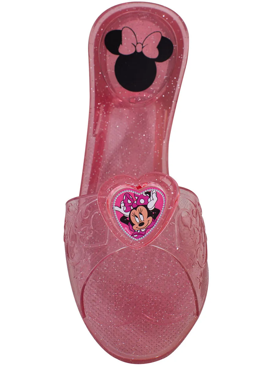 Minnie Mouse Girls Pink Glitter Click Clack Costume Shoes