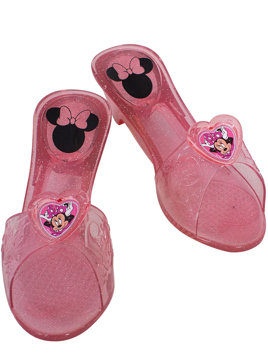 Minnie Mouse Girls Pink Glitter Click Clack Costume Shoes