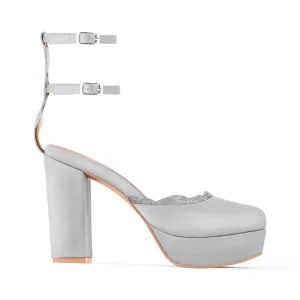 MISTICA SILVER PLATFORM HEELS