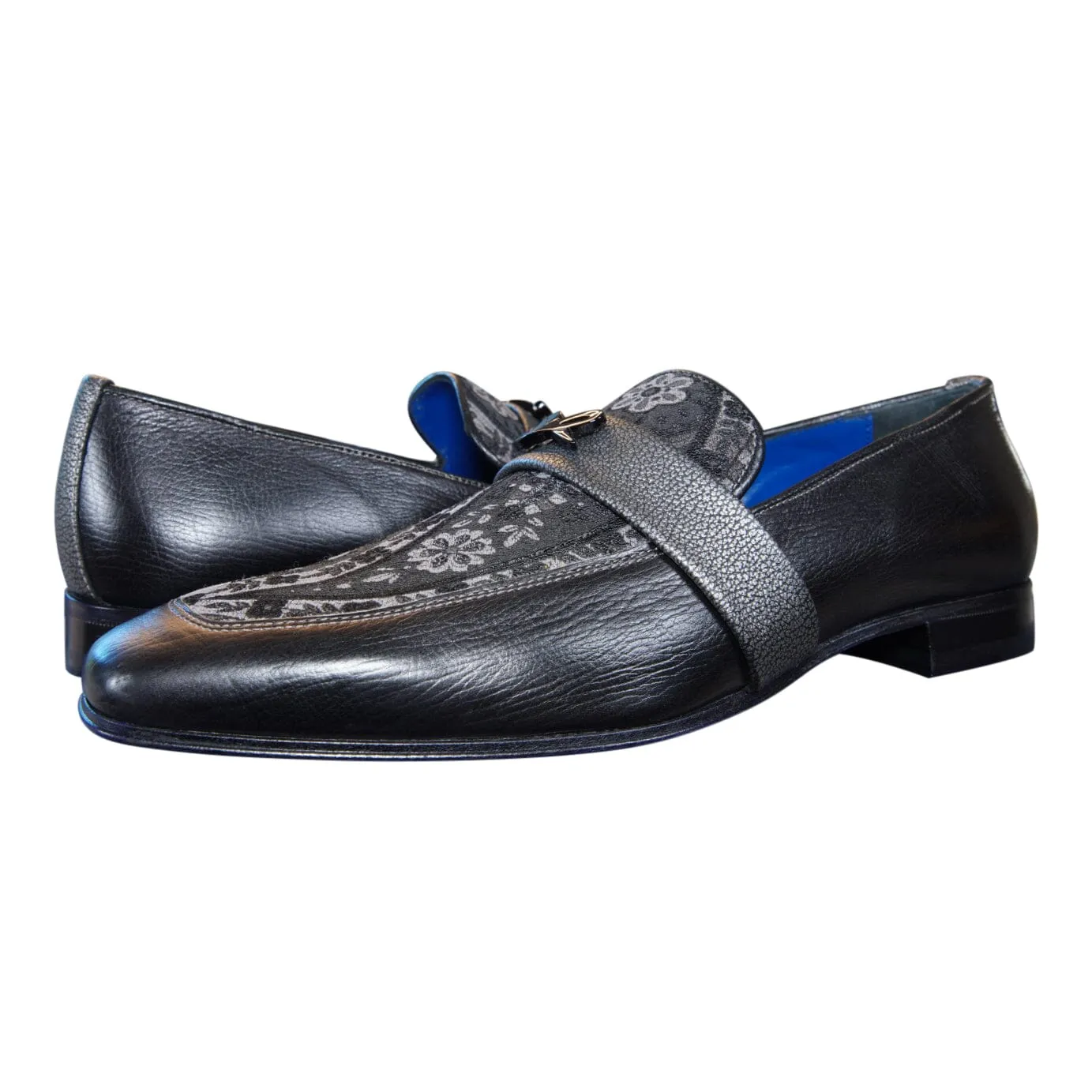 Nero Gunmetal Paisley Loafer