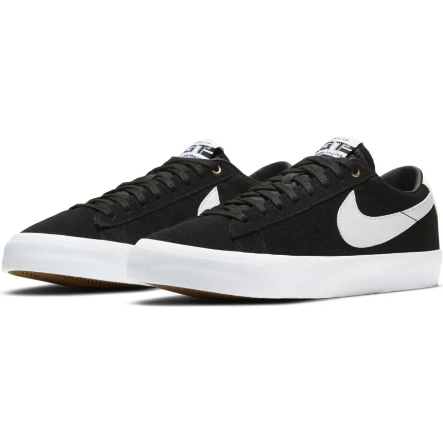 Nike SB Blazer Low Pro GT Skateboarding Shoe - Black/White-Black-Gum Light Brown