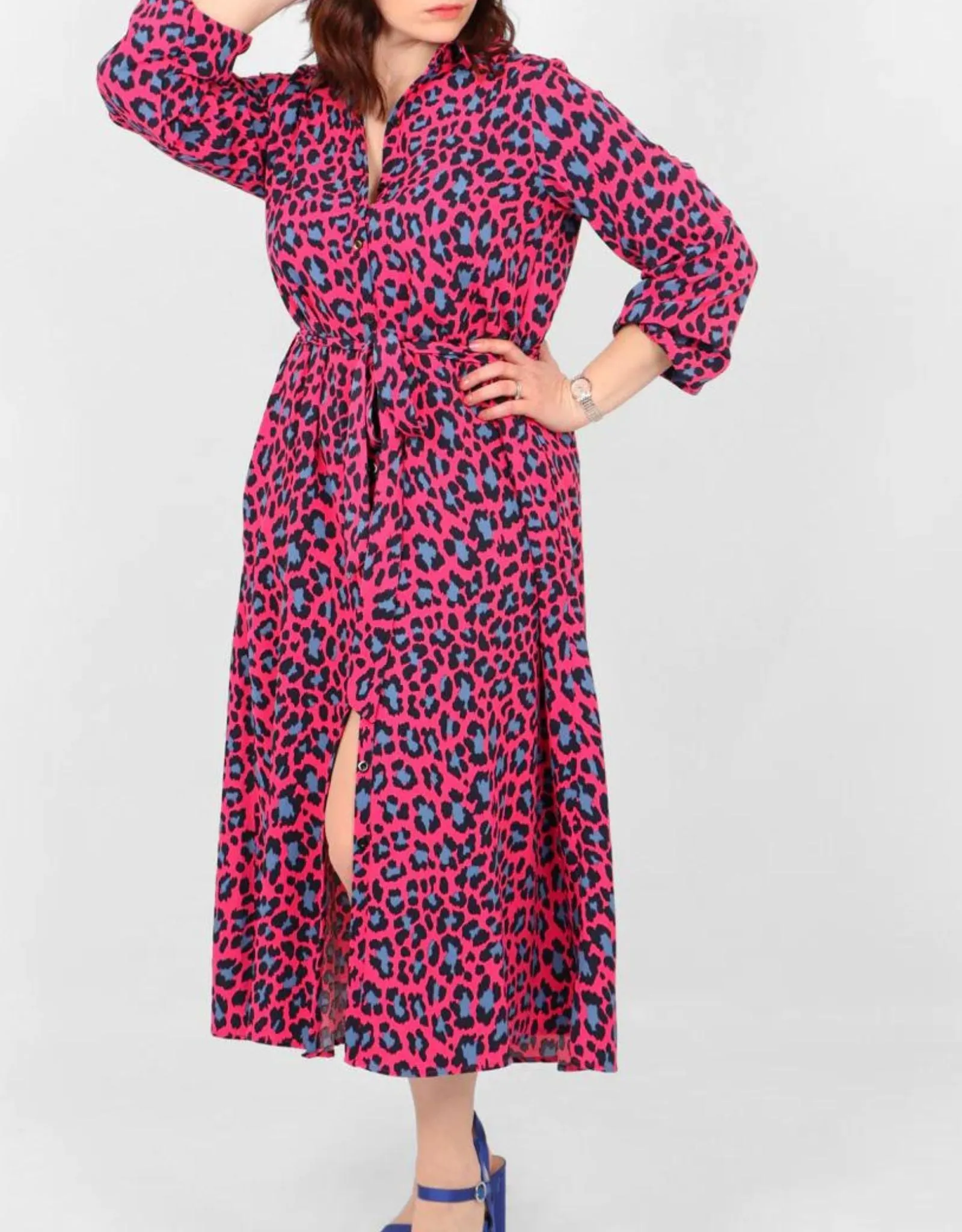 Nila Colourful Leopard Shirt dress