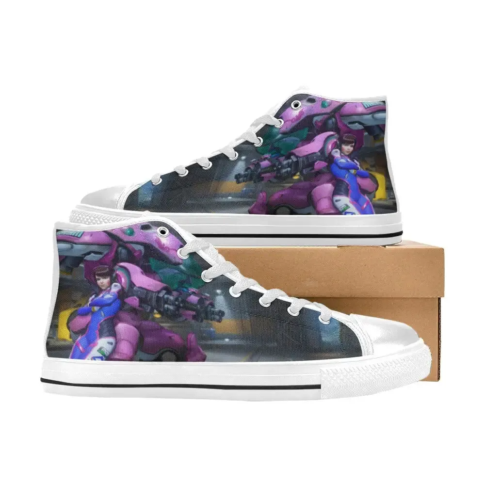 Overwatch Shoes , Overwatch D.Va Shoes High Top Sneakers for Kids and Adults