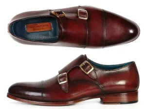 Paul Parkman Men's Cap-Toe Double Monkstraps Brol Dark Brown