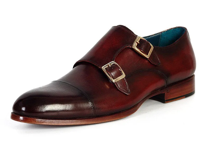 Paul Parkman Men's Cap-Toe Double Monkstraps Brol Dark Brown