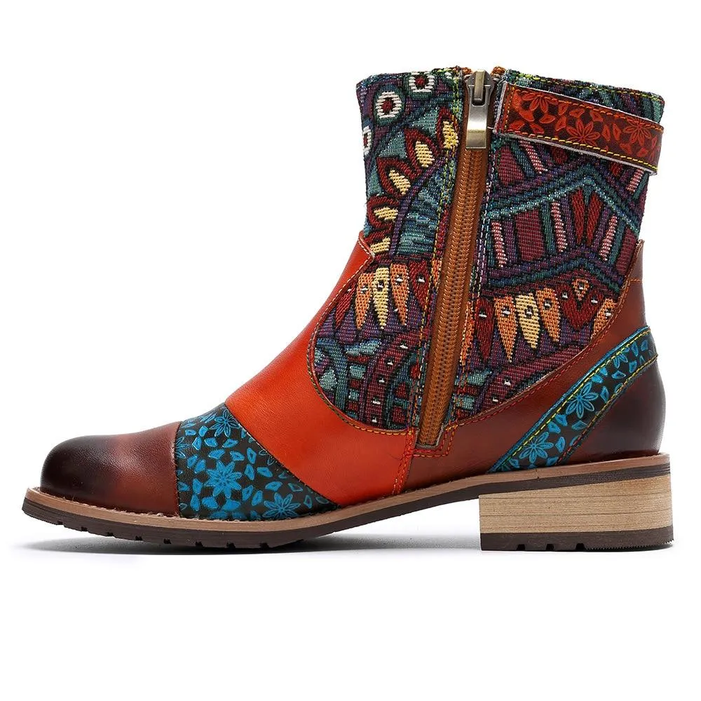 Peace Boho Hippie Ankle Boots