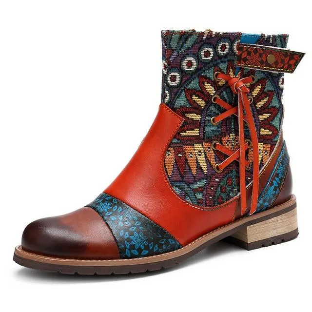 Peace Boho Hippie Ankle Boots