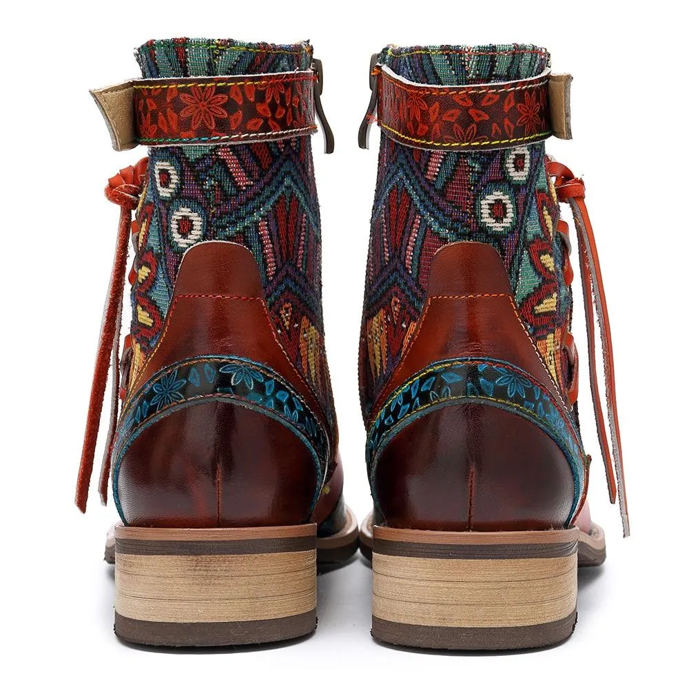 Peace Boho Hippie Ankle Boots