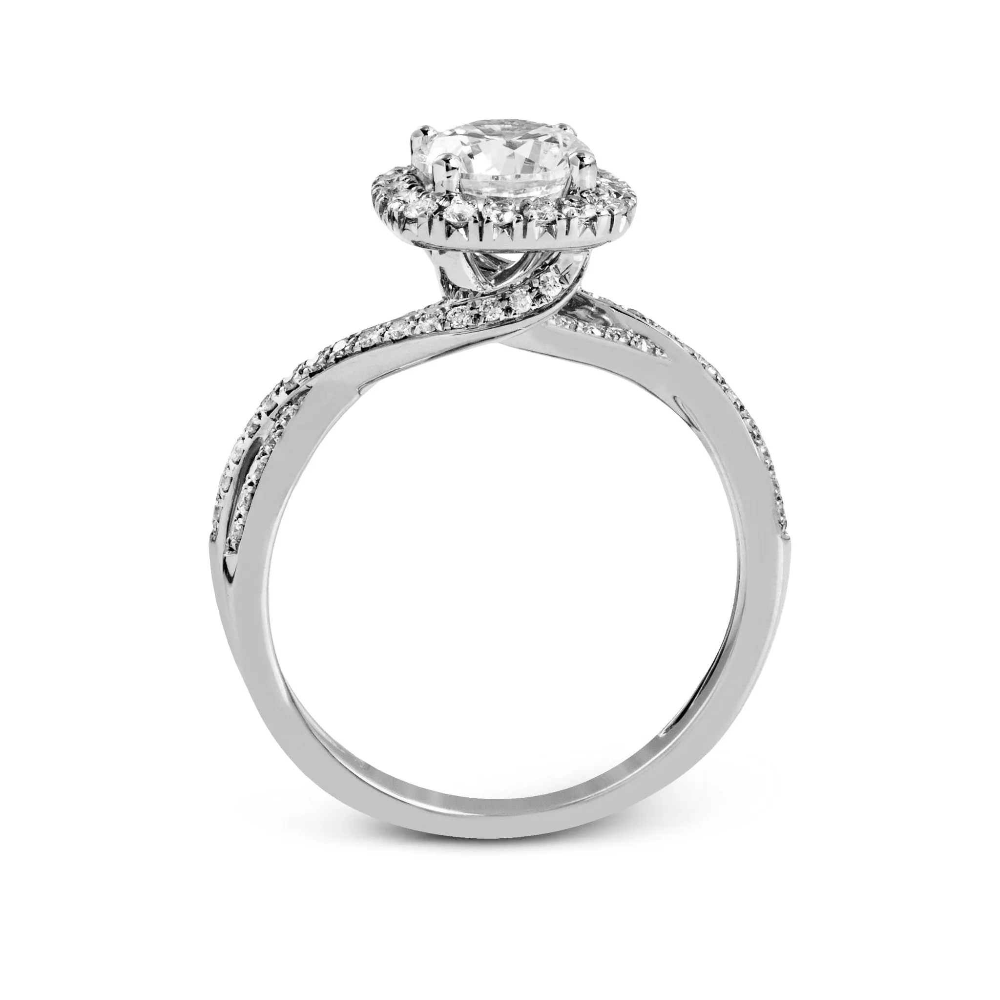 Pear-Cut Halo Criss-Cross Engagement Ring In 18k Gold With Diamonds