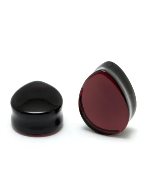 Plum Teardrop Glass Plugs