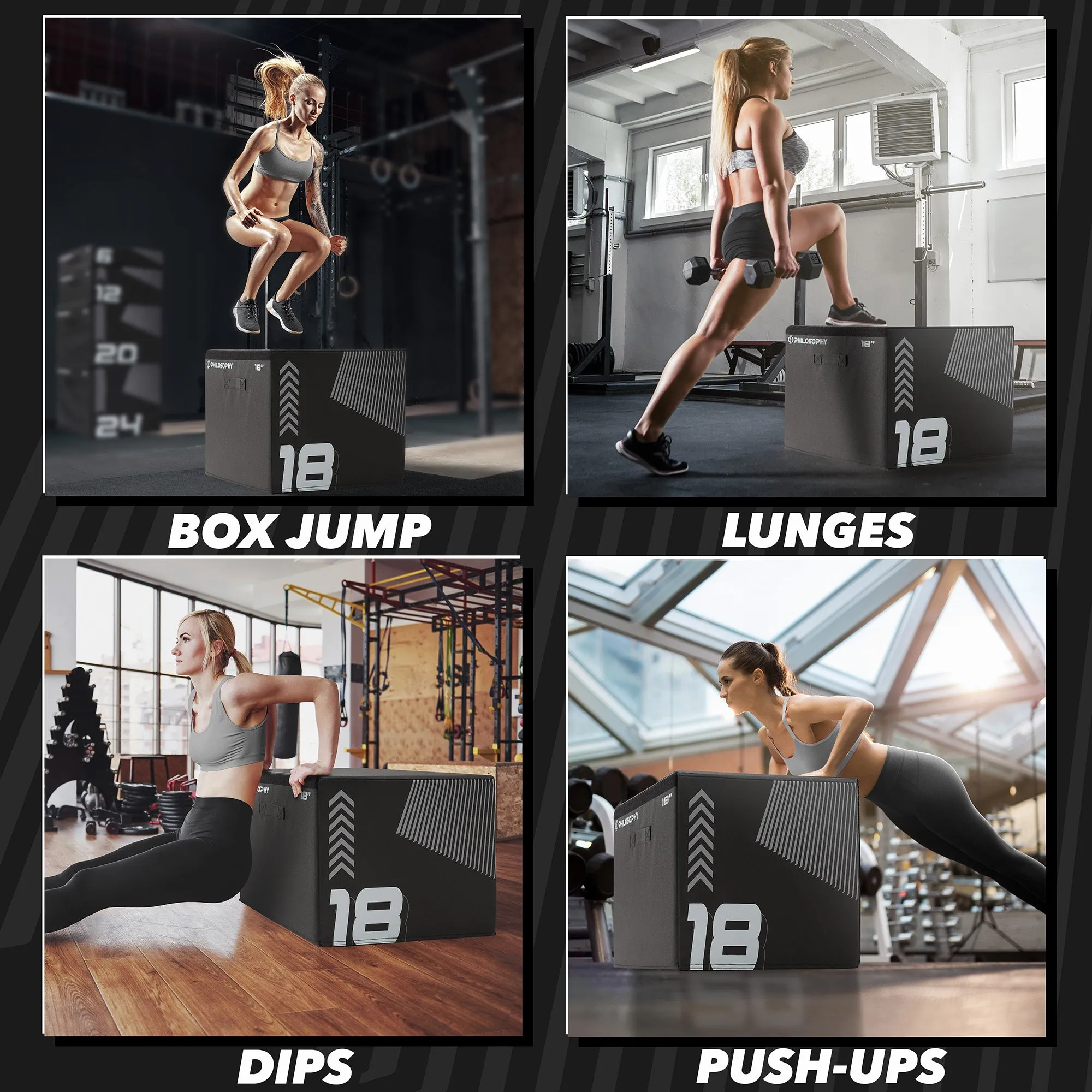 Plyometric Boxes - Soft Foam Jump Trainer Plyo Boxes