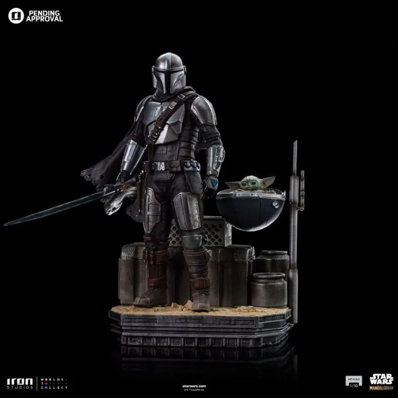 PRE-ORDER: Iron Studios Star Wars The Mandalorian Din Djarin and Din Grogu Art Scale 1/10 Statue