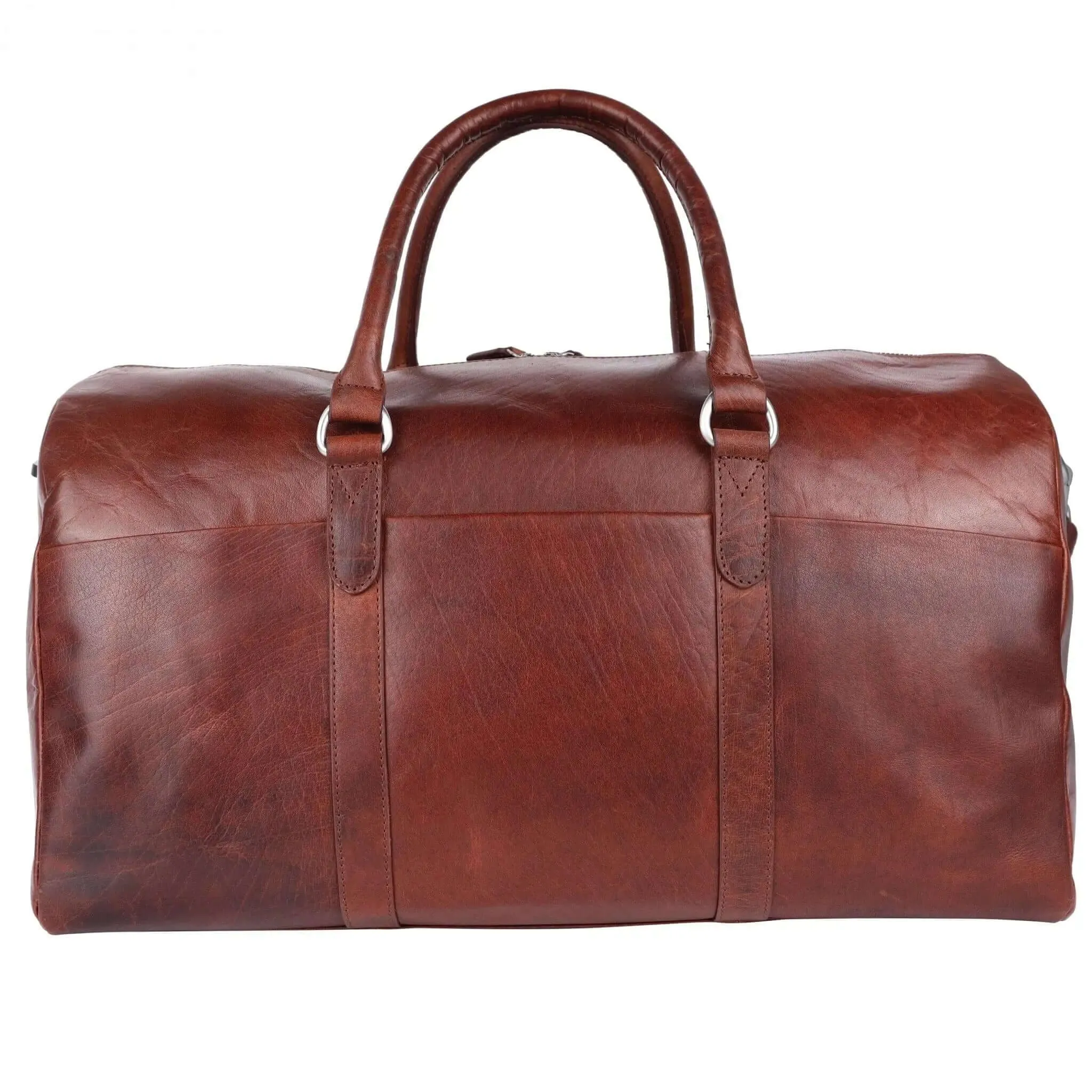 Premium Deep Brown Genuine Leather Duffle Bag | Versatile Travel & Gym Bag