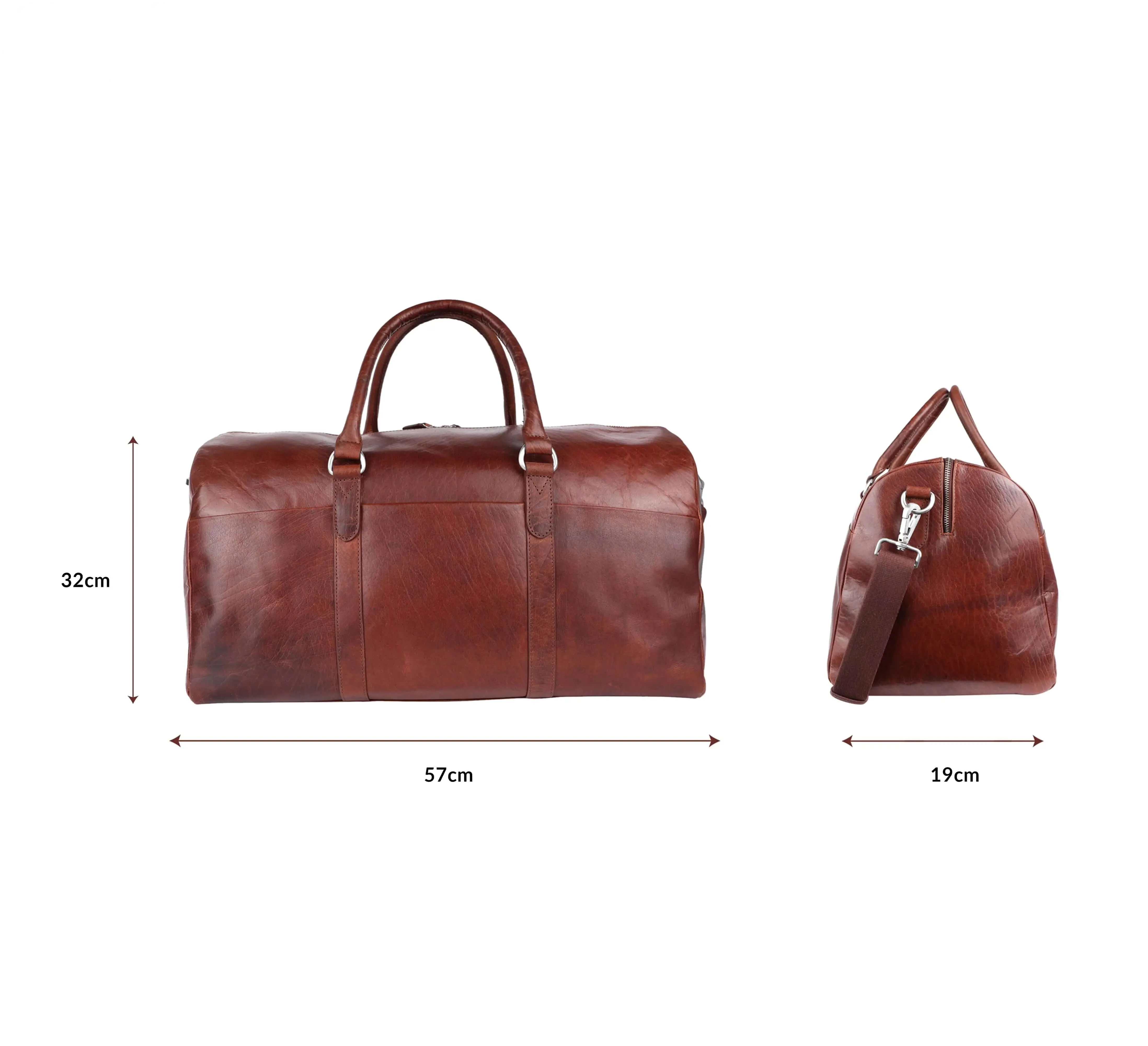 Premium Deep Brown Genuine Leather Duffle Bag | Versatile Travel & Gym Bag