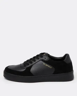 River Island Black Faux Leather Lace Up Mens Trainers