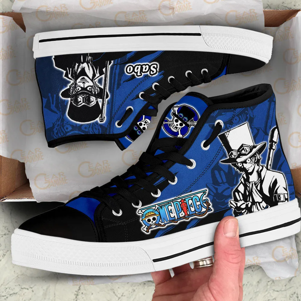 Sabo High Top Shoes OP Custom Anime Sneakers Mix Manga