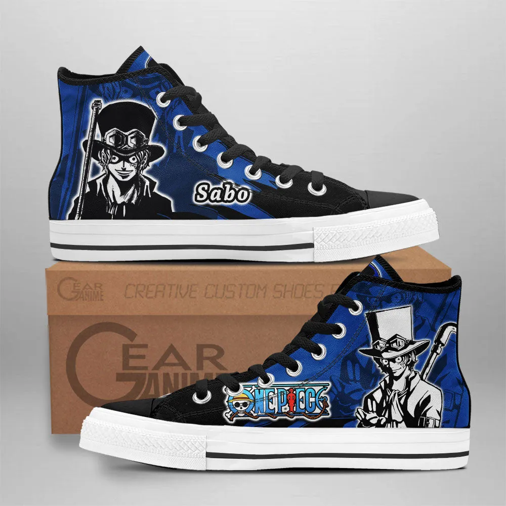 Sabo High Top Shoes OP Custom Anime Sneakers Mix Manga