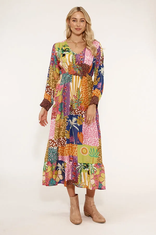 San Sebastian Midi Dress Print