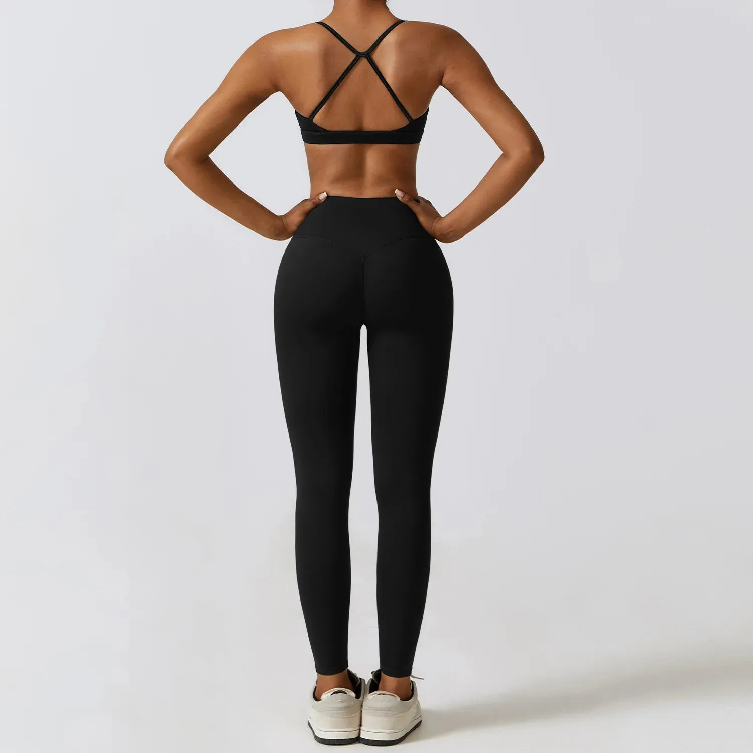 Seamless Long Sleeve Fitness Crop Top  & High Waisted Leggings Set