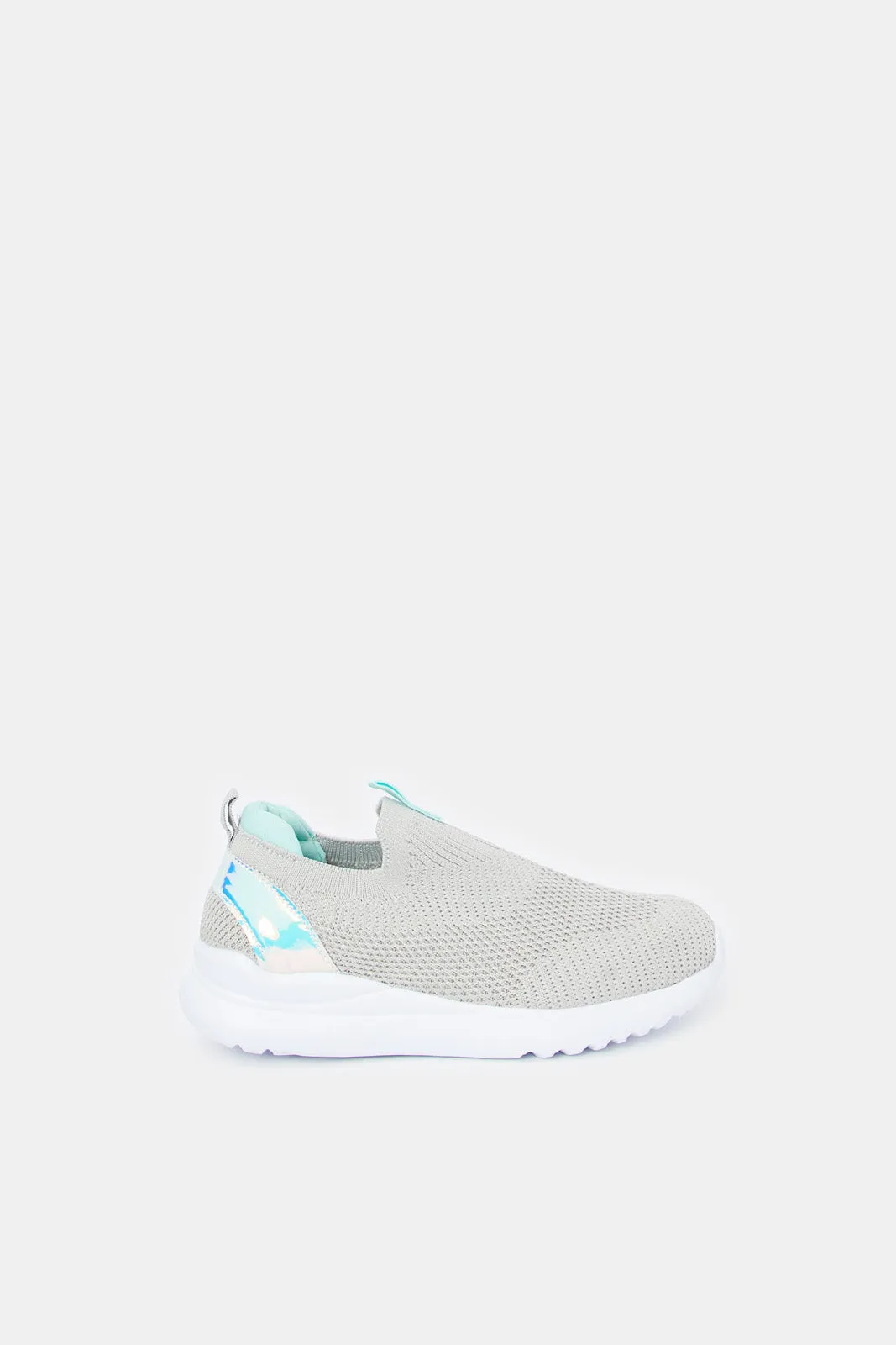 Senior Girls Grey Slip-On Trainer