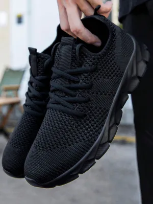 Shoes For Men Gym Tennis Athletic Mesh Fashion Sneakers Lightweight Sports Workout Running Casual Shoes Comfortable Footwear Trainers Black, Shoes For Men