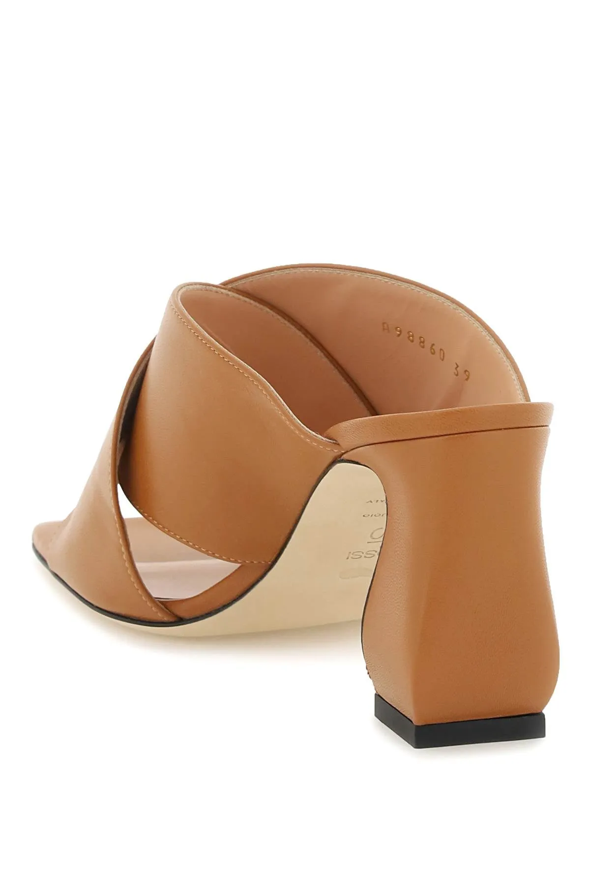 Si rossi leather mules with sculpture heel