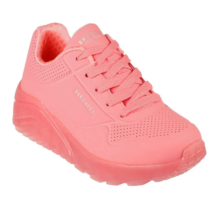 Skechers Kids Uno Ice Coral Orange Lace Up