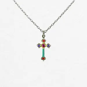 Small Cross Necklace - Multi