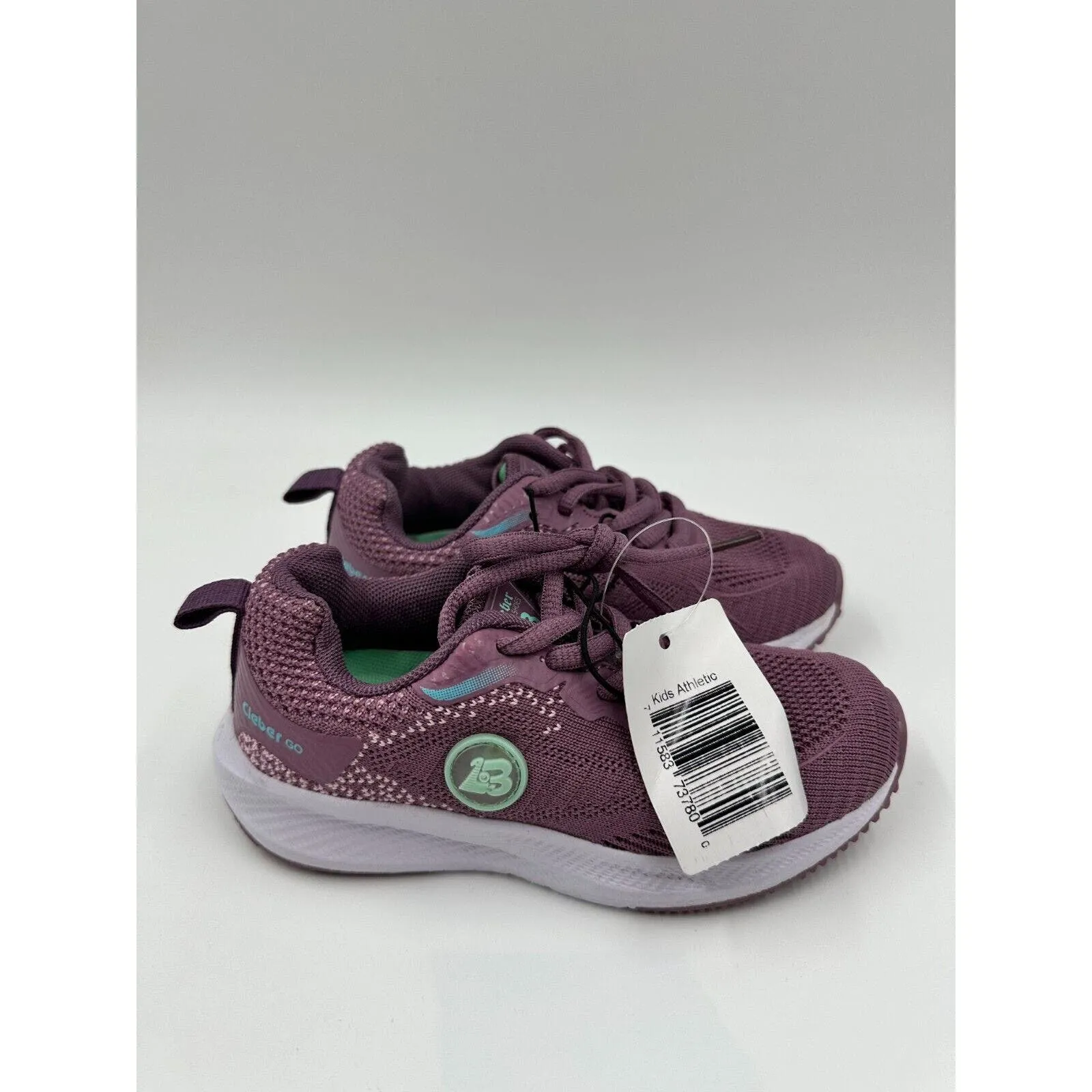 Small Kid Size 10, Purple Sneakers with Teal Accents