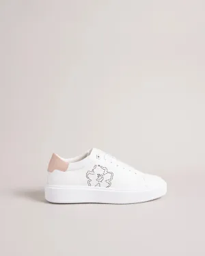 Ted Baker Loulay Perforated Magnolia Platform Trainers | White