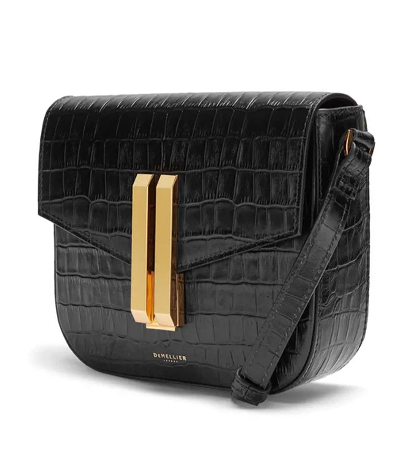 The Small Vancouver Crossbody Bag Black Croc Effect