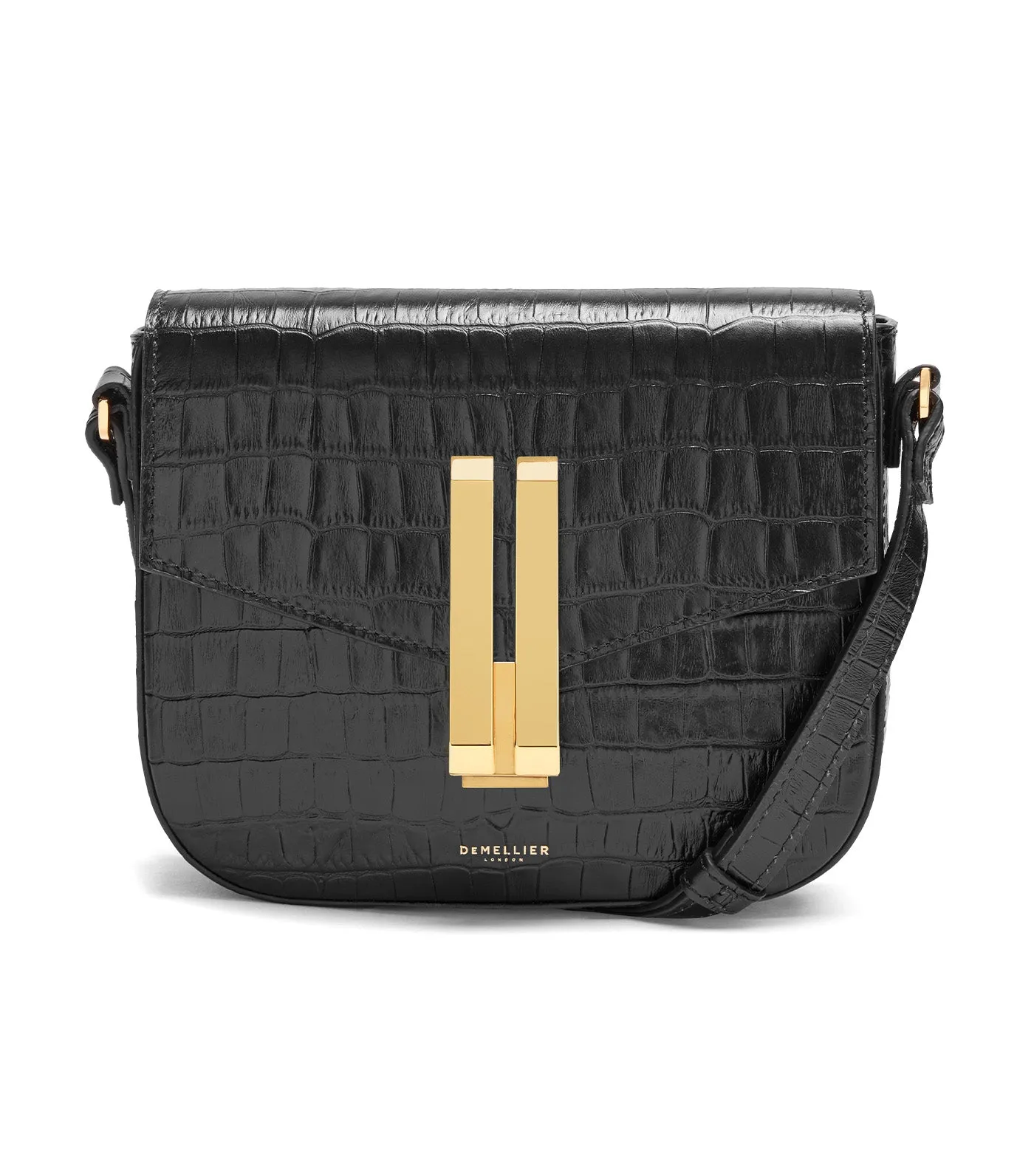 The Small Vancouver Crossbody Bag Black Croc Effect