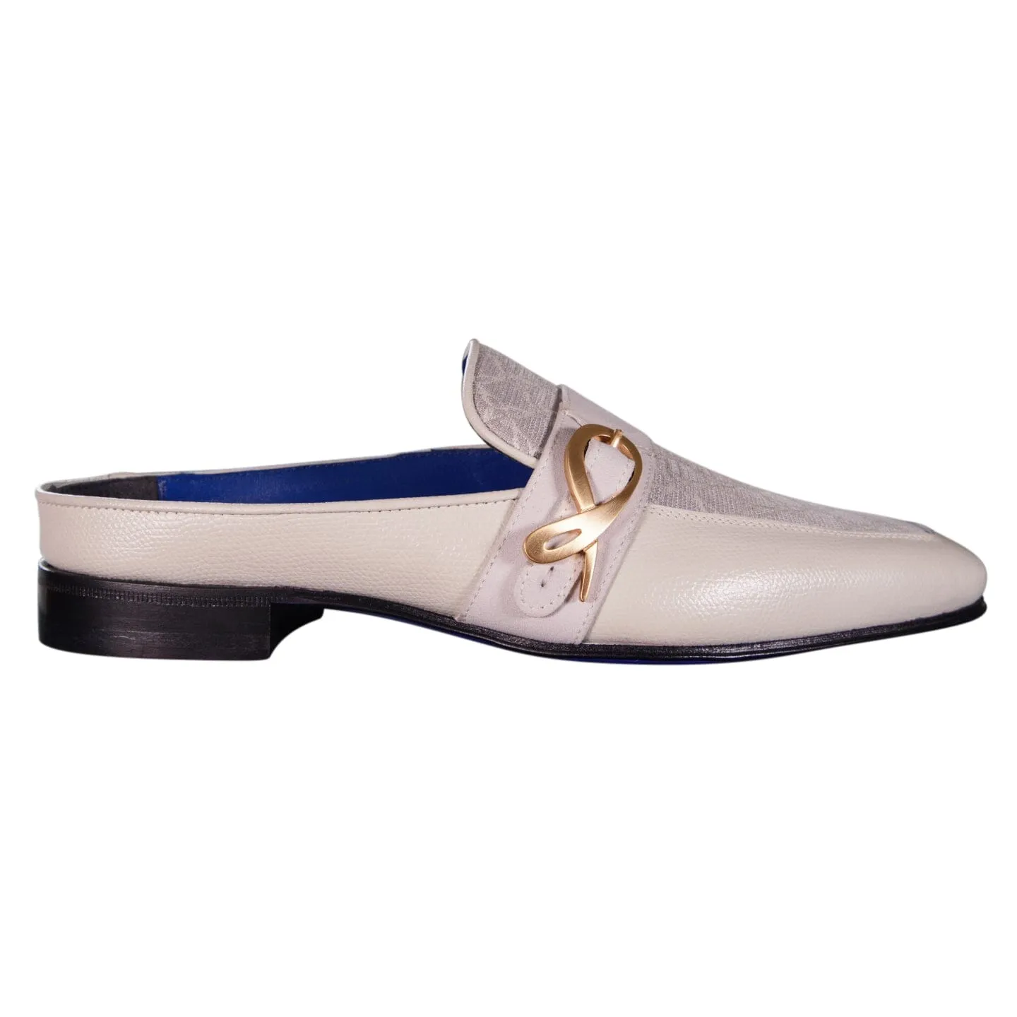 Tortora Logo With Yellow Gold Hardware Leather Slippers