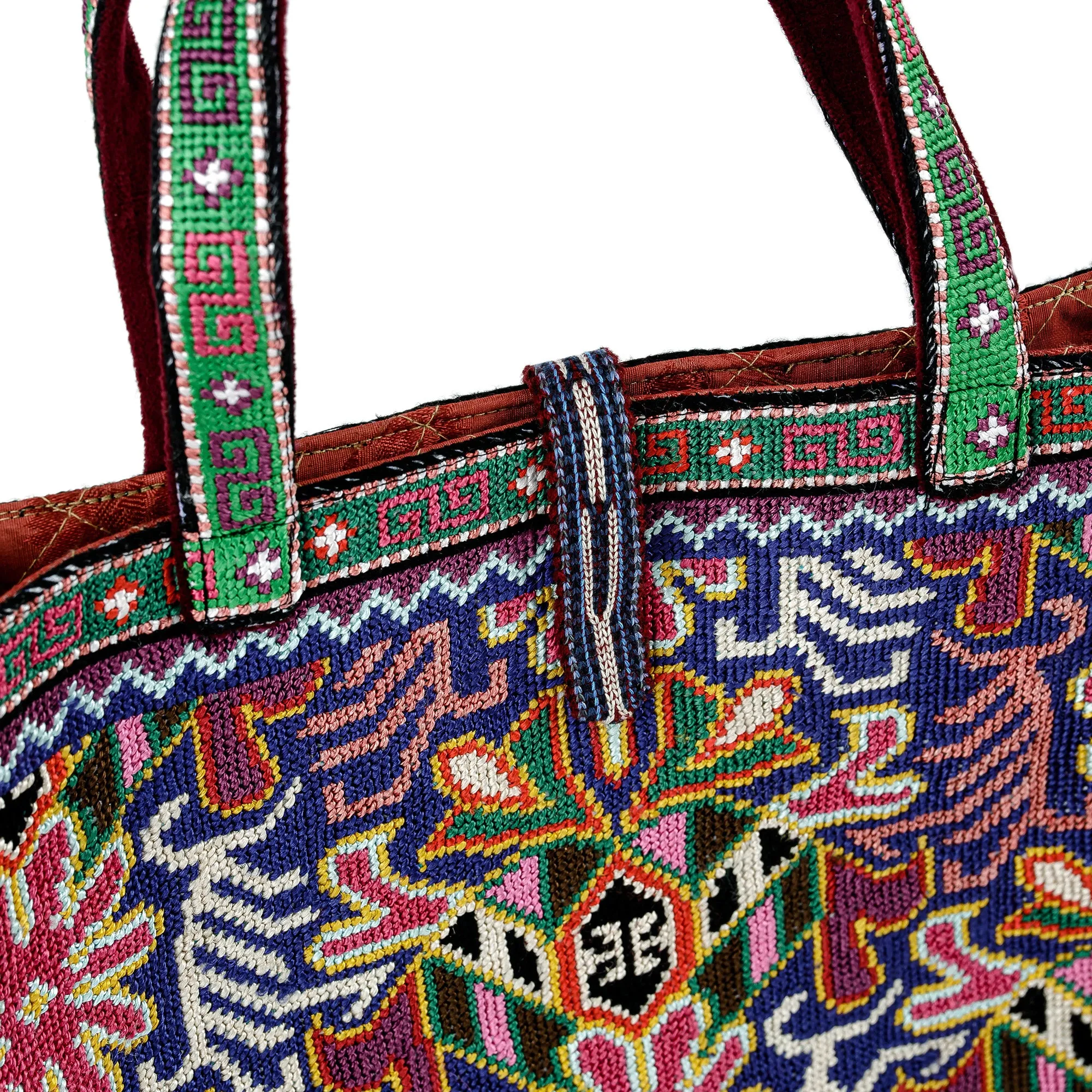 Tote Bag with Floral Iroki Hand Embroidery from Uzbekistan - Alluring Flora | NOVICA