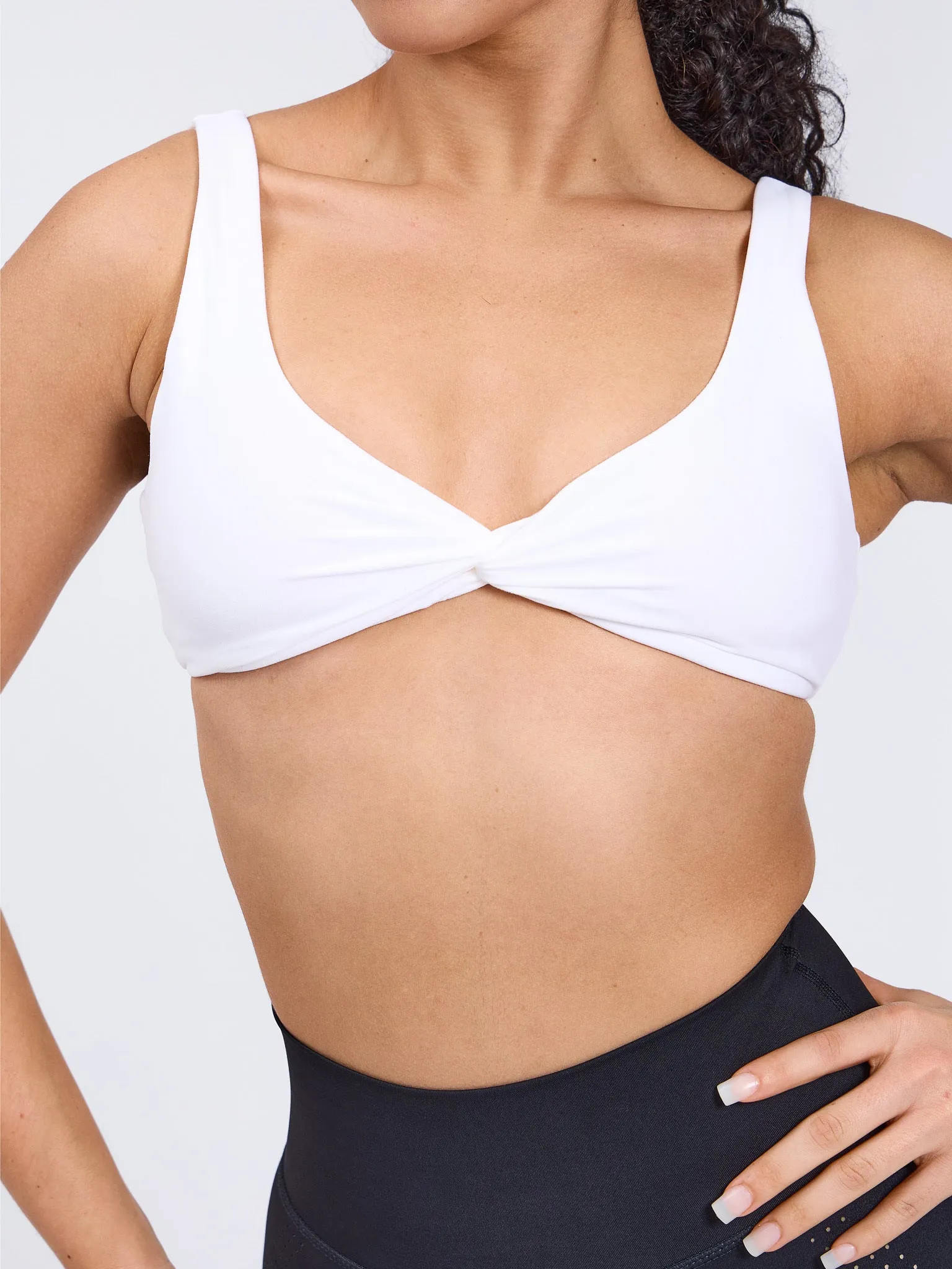 Twisted Sports Bra - White