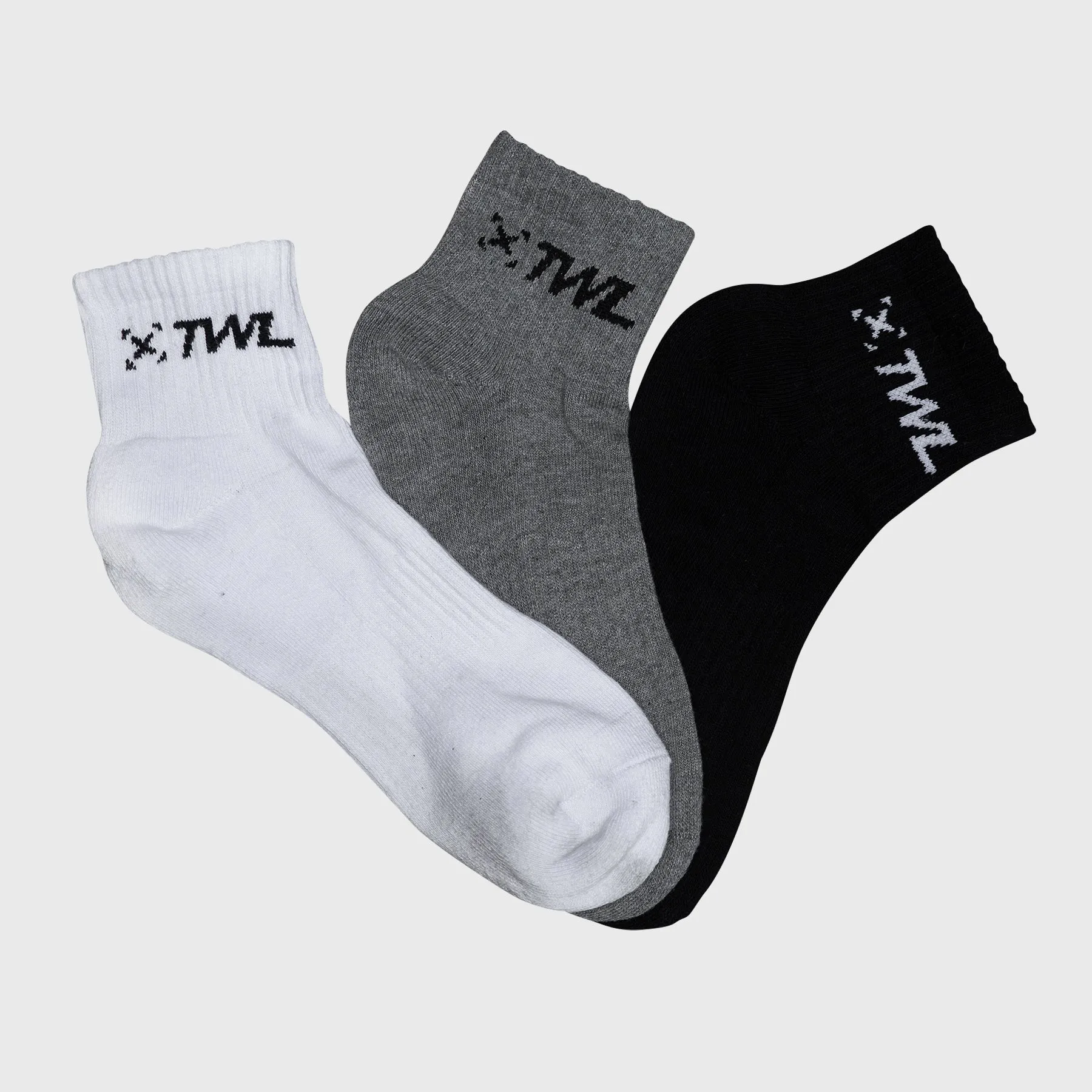 TWL - EVERYDAY ANKLE SOCKS - 3PK - BLACK/WHITE/CHARCOAL MARL