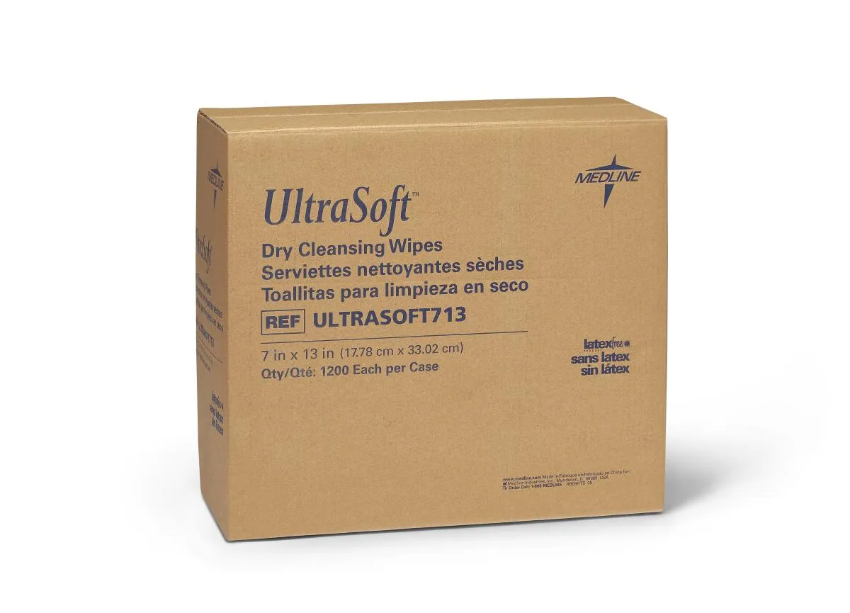 Ultrasoft Absorbent Dry Cleansing Wipes, 7" x 13" (case of 1200)