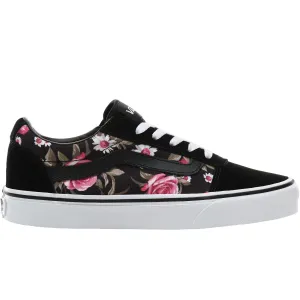 Vans Womens Ward Low Rise Floral Suede Trainers - Black