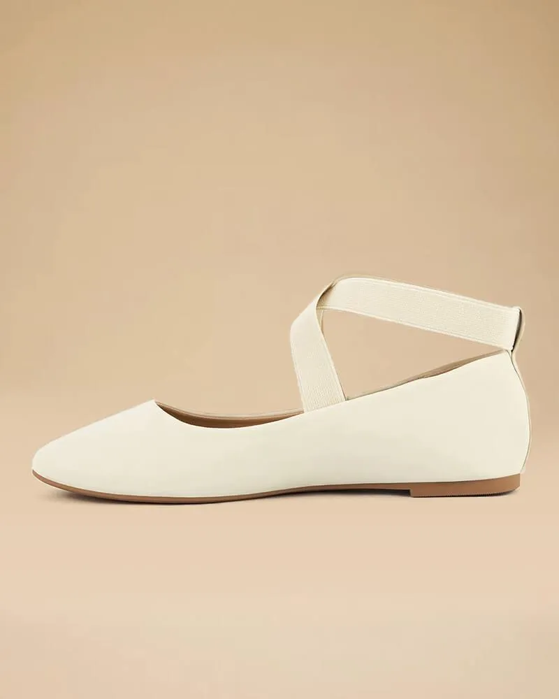 Women's Elegant Simple Round Toe Cross-strap Flats