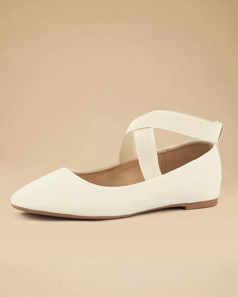 Women's Elegant Simple Round Toe Cross-strap Flats