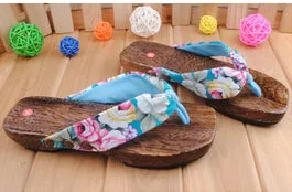 wood sandals 2017 New Fashion Retro Japanese style clogs fashion wooden flip flops slippers Women's clogs slippers h185