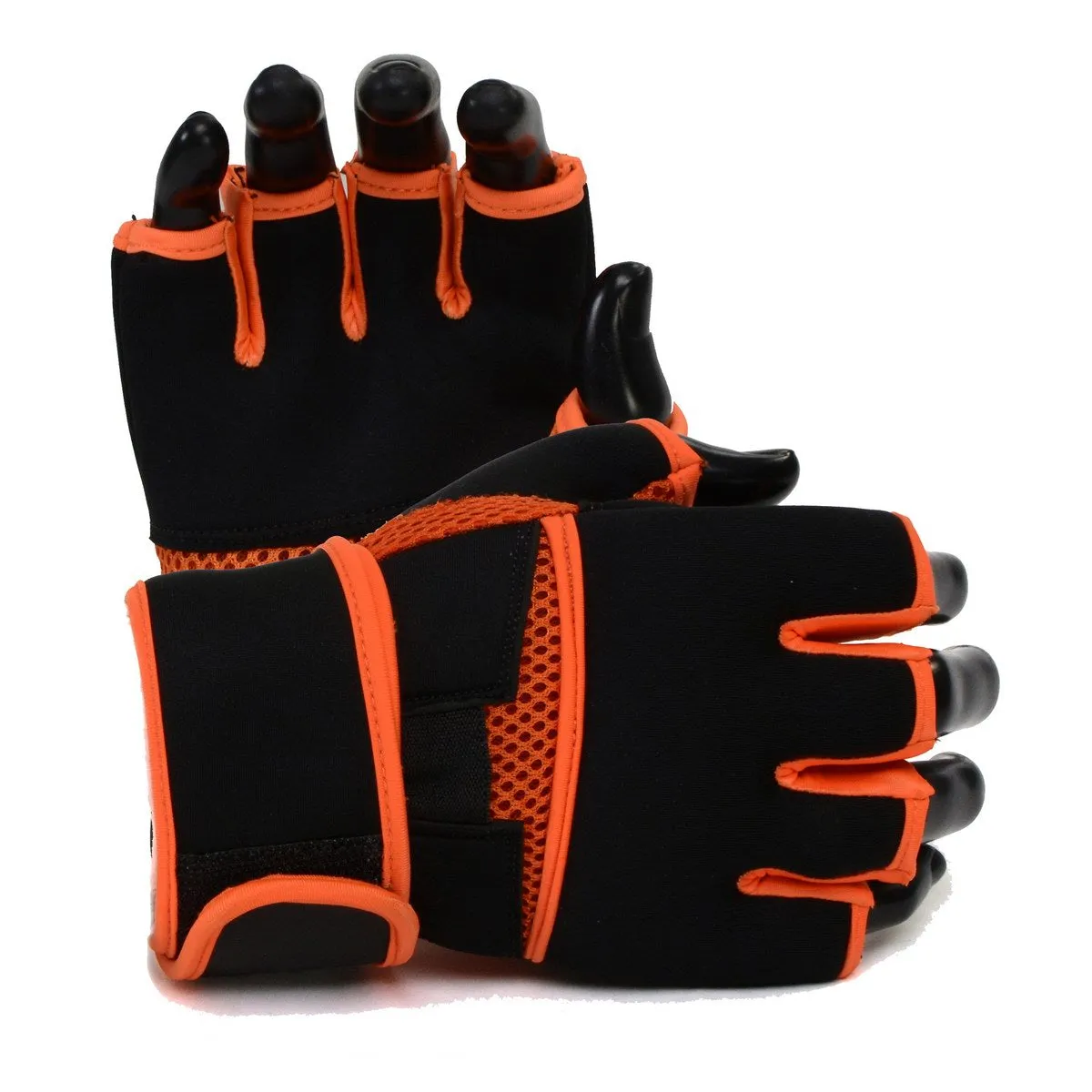 X-Fitness XF3000 Gel Boxing MMA Kickboxing Cross Training Handwrap Gloves-BLK/ORANGE