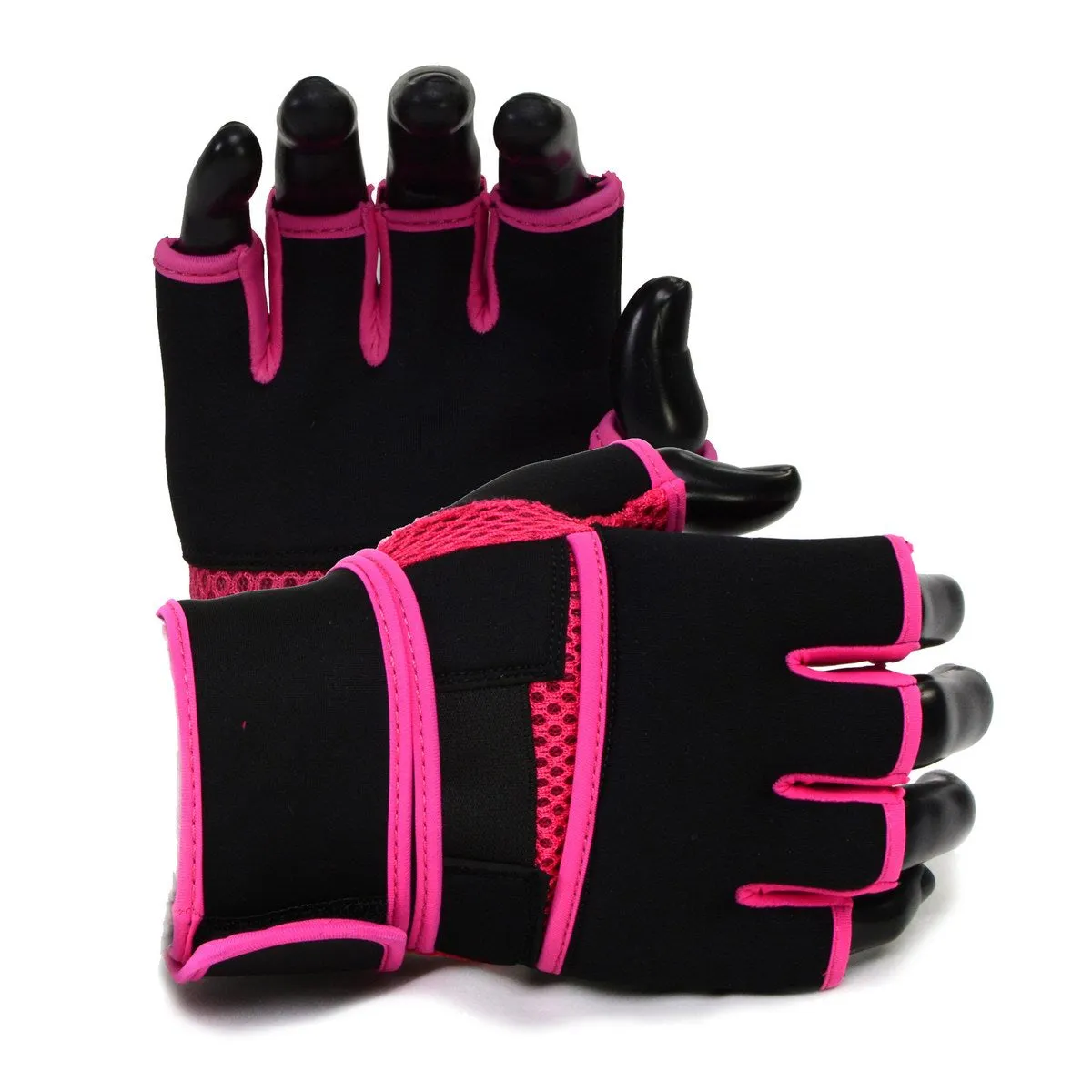 X-Fitness XF3000 Gel Boxing MMA Kickboxing Cross Training Handwrap Gloves-BLK/PINK