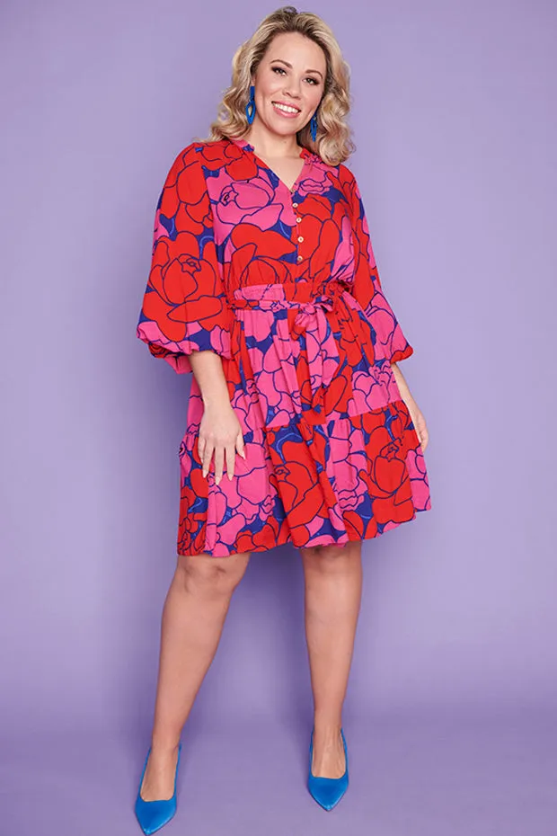 Zale Pink Peonies Dress